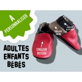 Chaussons en cuir enfant et adulte - Couleurs à personnaliser - Unique et original