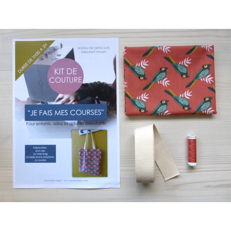 Kit de couture - Courses Tote Bag - Facile avec tutoriel pour apprendre à coudre Kit de couture - Courses Tote Bag - Facile avec tutoriel pour apprendre à coudre
