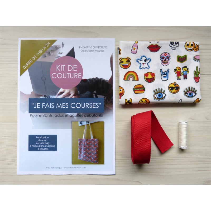 Kit de couture - Courses Tote Bag - Facile avec tutoriel pour apprendre à coudre