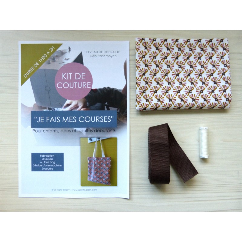 Kit de couture - Courses Tote Bag - Facile avec tutoriel pour apprendre à coudre Kit de couture - Courses Tote Bag - Facile avec tutoriel pour apprendre à coudre