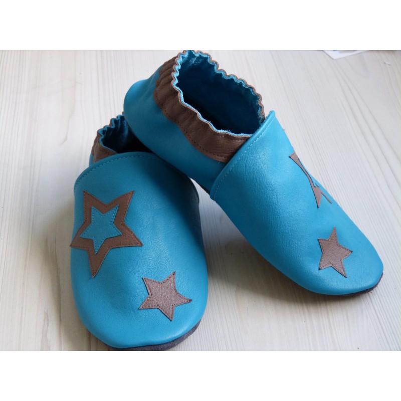 CHAUSSONS SOUPLES BEBE BLEU