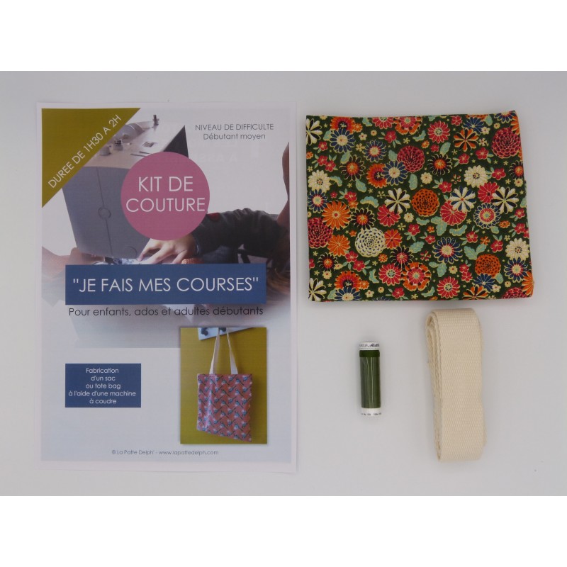 Kit de couture - Courses Tote Bag - Facile avec tutoriel pour apprendre à coudre