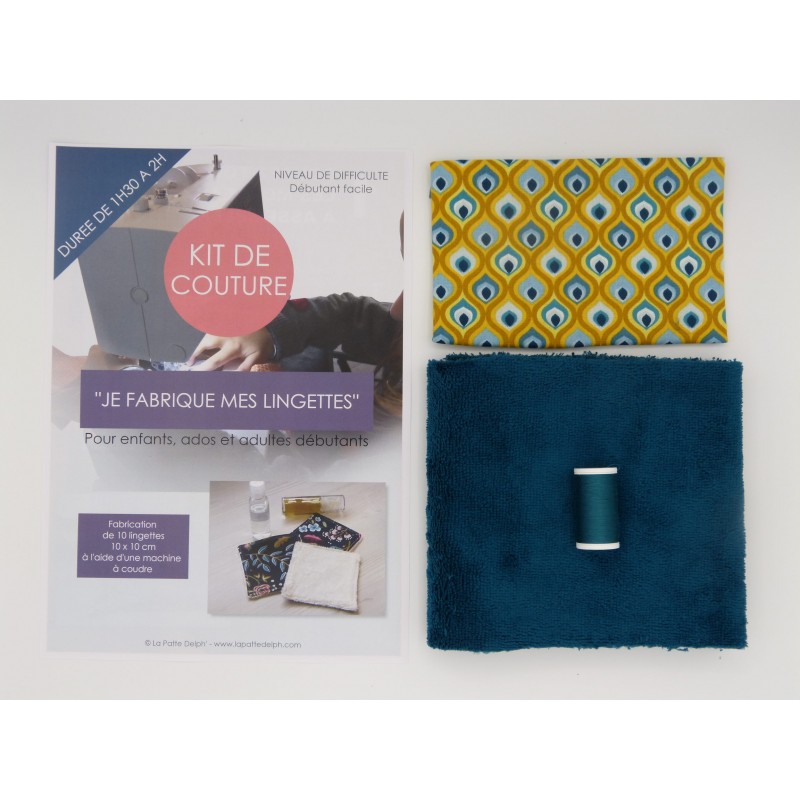 Kit de couture - Je fabrique mes lingettes - Facile avec tutoriel pour apprendre à coudre