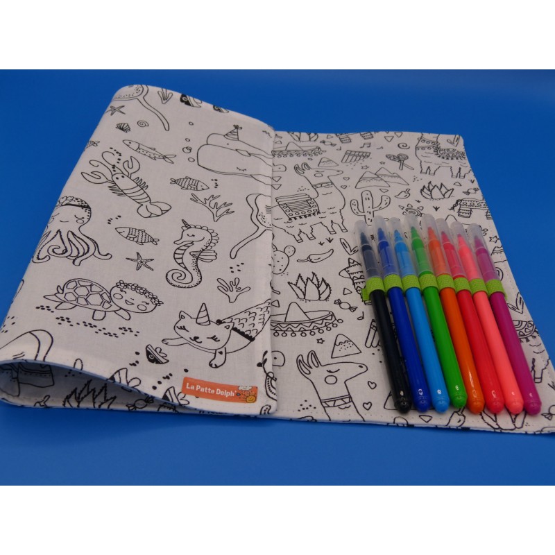 Planche à coloriage : Mer - Lama. Lavable Zéro déchet Planche à coloriage : Mer - Lama. Lavable Zéro déchet