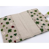 Protège carnet de santé : Coccinelles. Prénom en Cuir.