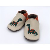 Chaussons enfant en cuir souple Victor le Dinosaure