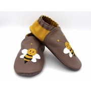 Chaussons en cuir souple - Mes abeilles