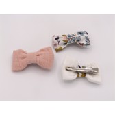 Les jolies barrettes : en double gaze de coton.