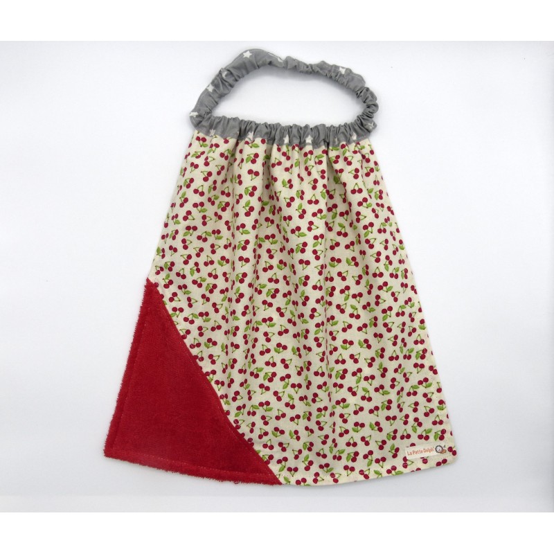Serviette élastique éponge - Cerise. Imperméable en tissu enduit Serviette élastique éponge - Cerise. Imperméable en tissu enduit