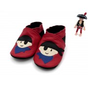 Chaussons en cuir souple - Pirate rouge