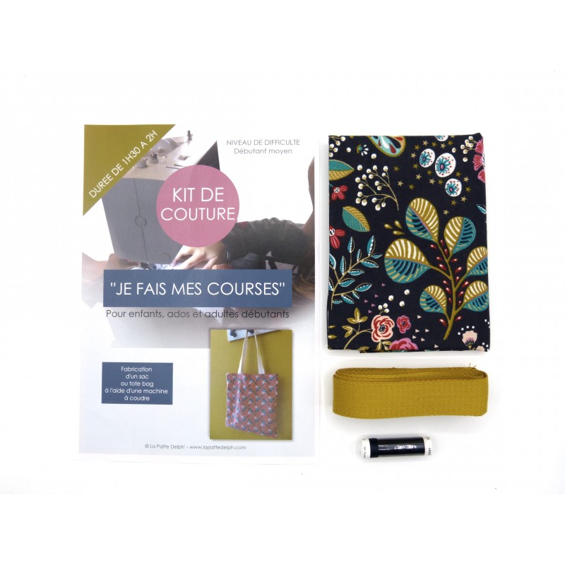 Kit de couture - Courses Tote Bag - Facile avec tutoriel pour apprendre à coudre Kit de couture - Courses Tote Bag - Facile avec tutoriel pour apprendre à coudre