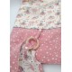 Couverture bébé : Nounours sous la lune rose. Personnalisée