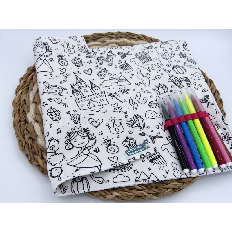 Planche à coloriage : lama, princesse. Lavable Zéro déchet Planche à coloriage : lama, princesse. Lavable Zéro déchet