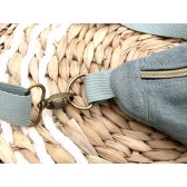 Sac banane - Smoke green. Lin lavé, pour l'été. Mousqueton laiton
