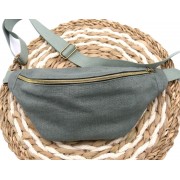 Sac banane - Lin lavé smoke green