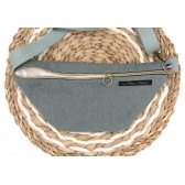 Sac banane - Smoke green. Lin lavé, poche au dos