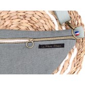 Sac banane - Smoke green. Lin lavé, pour l'été. Fabriqué en France