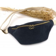 Sac banane 2 tailles- Velours côtelé marine