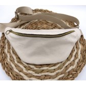 Sac banane - Sable. Lin lavé, pour l'été.