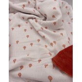 Couverture bébé : Montgolfière. Personnalisée, chaude et douce.
