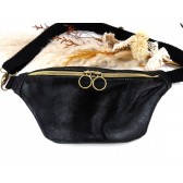 Sac banane cuir- noir. Cuir, pour l'hiver.