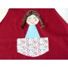 Tablier enfant: Poupette rouge. Fait main et unique