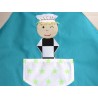 Tablier enfant : Ptit chef turquoise. Fait main et unique