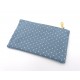 Trousse, pochette en Chambray de coton : personnalisée, bleu poids blancs