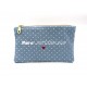 Trousse, pochette en Chambray de coton : personnalisée, fête des mères