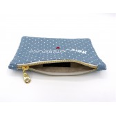 Trousse, pochette en Chambray de coton : personnalisée, fait main
