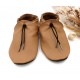 Chaussons unis en cuir, mocassins, chaussons adulte, seconde peau, camel