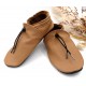 Chaussons unis en cuir, mocassins, chaussons adulte, réglable, camel