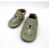 Chaussons en cuir souple - Mon koala. Antidérapants et résistants