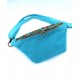 Sac banane - Turquoise. Velours côtelé et matelassé indien, pour l'été. Fabriqué en France