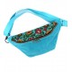 Sac banane - turquoise. Velours côtelé, matelassé indien pour l'été.