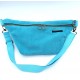 Sac banane - turquoise. Velours côtelé et matelassé indien, poche au dos