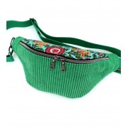 Sac banane 2 tailles - Velours côtelé prairie et matelassé indien