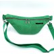 Sac banane - vert prairie. Velours côtelé et matelassé indien, poche au dos