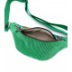 Sac banane - Vert prairie. Velours côtelé et matelassé indien, pour l'été. Fabriqué en France