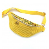 Sac banane - jaune colza. Velours côtelé, matelassé indien pour l'été.