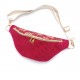 Sac banane - Fuchsia. Velours côtelé, matelassé indien pour l'été.