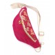 Sac banane - Fuchsia. Velours côtelé et matelassé indien, pour l'été. Fabriqué en France
