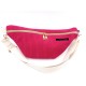 Sac banane - Fuchsia. Velours côtelé et matelassé indien, poche au dos