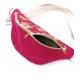 Sac banane - Fuchsia. Velours côtelé et matelassé indien, pour l'été. Fabriqué en France