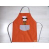 Tablier garçon : Ptit chef orange. Idéal cuisine, jardin, loisirs