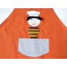 Tablier enfant : Ptit chef orange. Fait main et unique