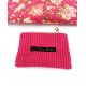 Porte-monnaie, en velours côtelé et matelassé indien, Fuchsia : pour l'été, fabriqué en France