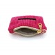 Porte-monnaie, en velours côtelé et matelassé indien, Fuchsia : petit et mignon
