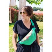 Sac banane - prairie vert. Velours côtelé, matelassé indien pour l'été.