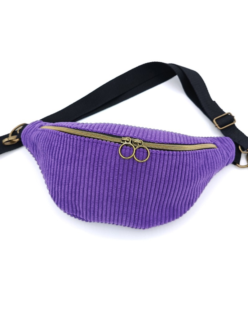 Sac banane - Velours violet.  pour l'hiver.
